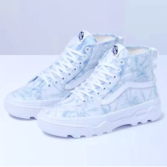 VANS SK8-HI SENTRY WOMENS Size 8.5 Lugged High Top boot Tie dye Blue Platform - Picture 15 of 15